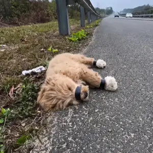 A Tiny Puppy Left Beside the Road
